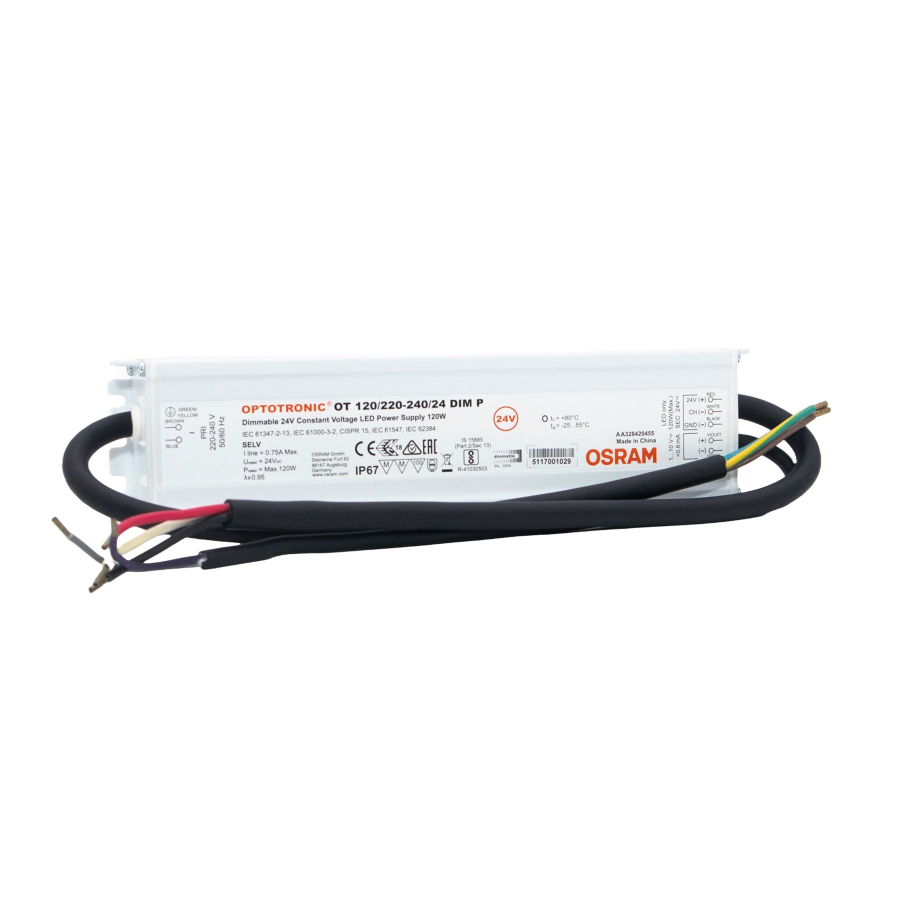 Osram LED Netzteil 24V 120W IP67 Konstantspannung