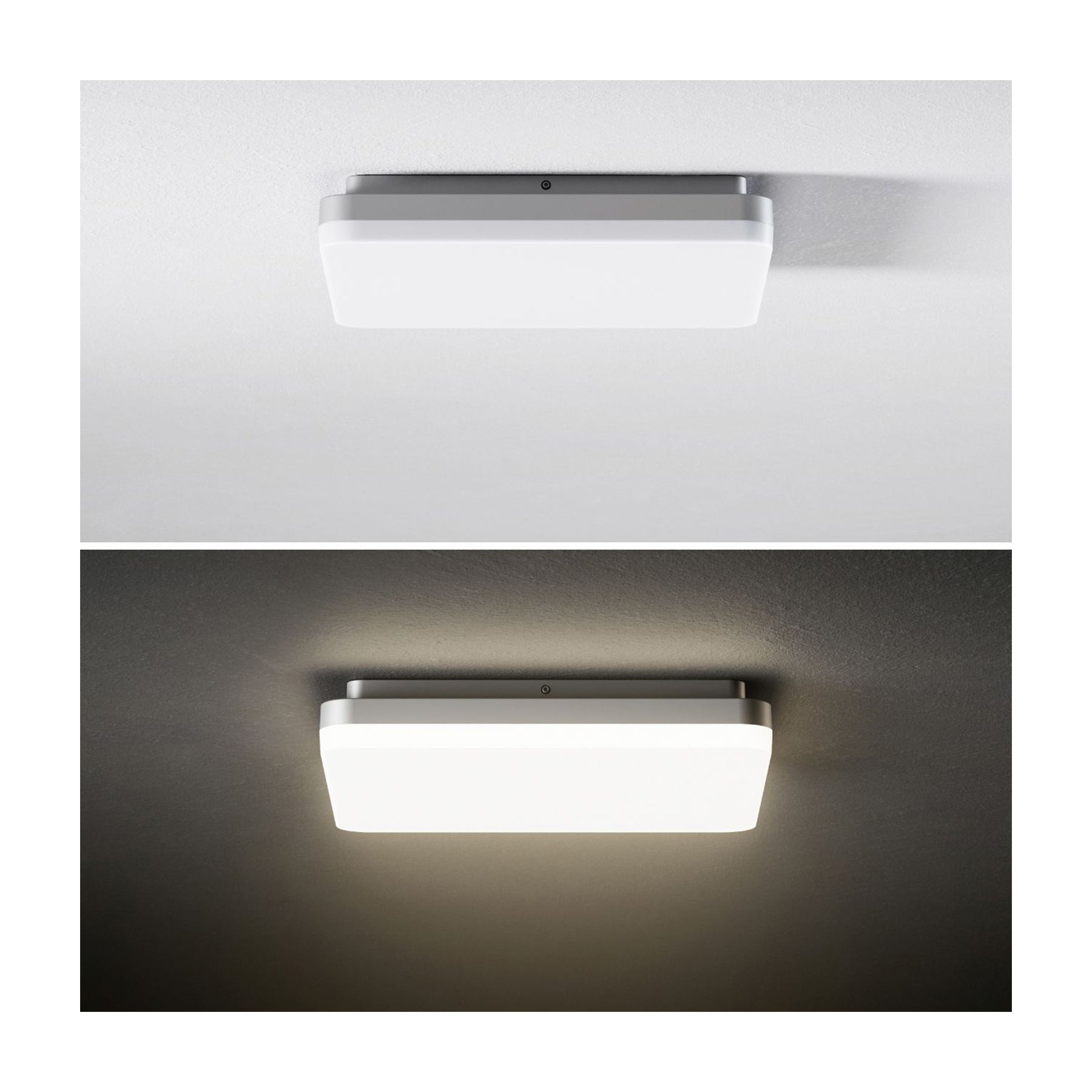 Sigor Aufbauleuchte SQUARE silber 210mm 3000K