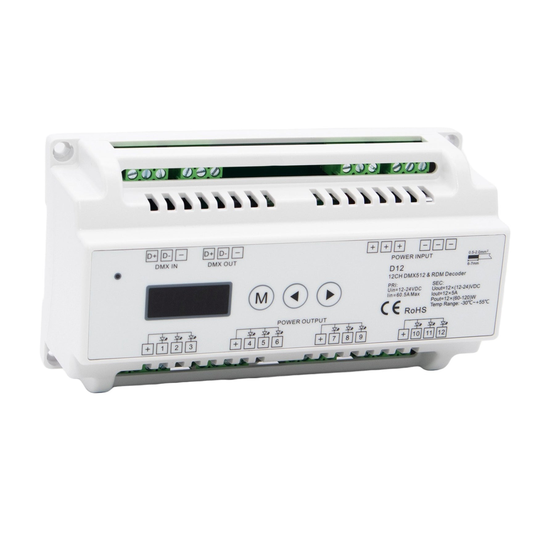 EMS D12 12-Kanal-Konstantspannungs-DMX512- und RDM-Decoder